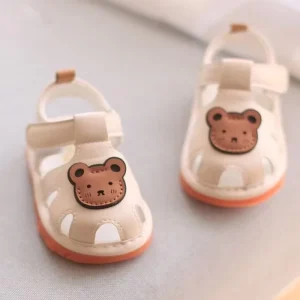 Summer Boys’ Soft Sole Walking Shoes Sandals 0-1 Year Old Baby Squeaky Shoes Non-Slip Infant Shoes