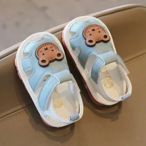 Summer Boys and Girls Toddler Shoes Little Baby Soft Sole Non-Slip Toe Cartoon Sandals Toddler Calling Shoes