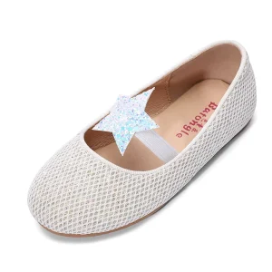 Summer Breathable Princess Shoes Pentagram Flower Soft Bottom Breathable Children’s Casual Shoes for Girls