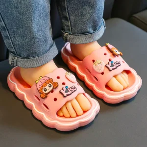 Summer Cartoon Kids Slippers Soft Sole Non Slip Indoor Home Casual Cool Slides for Boys and Girls