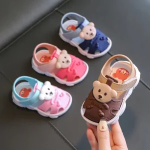 Summer Cartoon Super Soft Breathable Baby Sandals 1 to 3 Years Old Non slip Soft Sole Kids Toddler Shoes Baby Bedroom Sandals