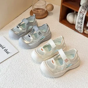 Summer Casual Fashion Children Outdoor Shoes Mesh Breathable Closed Toe Sport Sandals for Kids