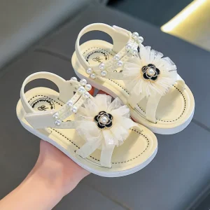 Summer Children Kids Shoes Flower PVC Sweet Casual Outdoor Sandals for Girls