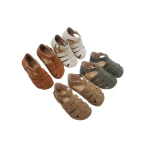 Summer Children Kids Sports Casual Student Leather Soft Non slip Sandals Flat Beach Shoes for Boys Girls