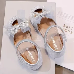 Summer Children Outwear Bow Pearl Sweet Princess Flat Sandals Mary Jane Shoes for Girls