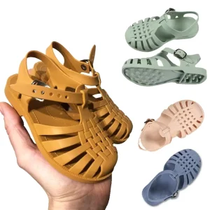 Summer Children Sandals Baby Girls Flat Sandals Kid Sandals Soft Princess Shoes Kids Candy Jelly Beach Shoes Casual Slippers