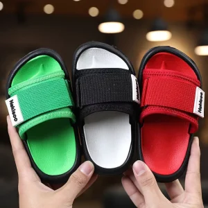Summer Children Slippers for Boys Girl Home Flip Flop Kids Indoor Striped Beach Sandals Korea Non slip Parent House Casual Shoes