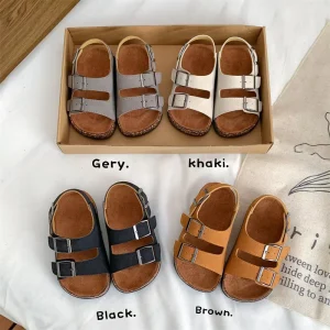 Summer Children’s Sandals Baby Retro Popular Beach Shoes Kid’s Soft Soled slippers