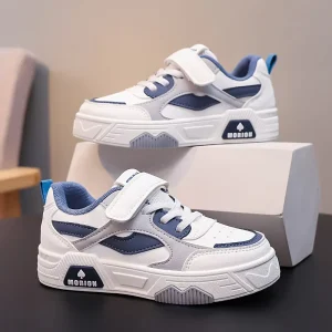 Summer Children’s Sneakers Casual Skate Shoes for Boys and Girls White with Rubber Insole for Kids
