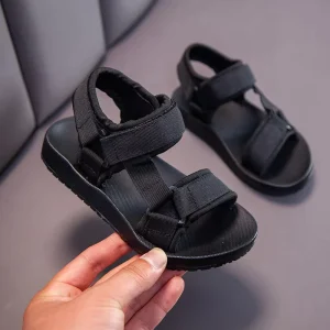 Summer Children’s Unisex Casual Footwear Beach Shoes for Boys and Girls Rubber Velcro Design Kids Summer Sandals