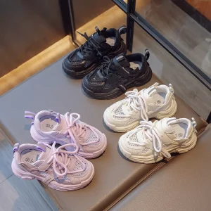Summer Classic Solid Color Casual Sneakers for Kids Single Mesh Breathable Design with Logo Pattern Boys Girls Children’s Shoes