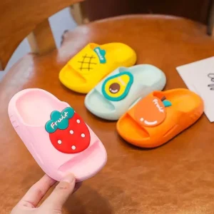 Summer Cute Cartoon Children’s Slippers Animals FruitPattern Breathable Comfortable Non slip Soft Home BoysGirls Slippers Kids