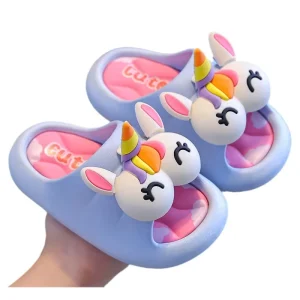 Summer Cute Children’s Indoor Bathing Soft Soled Slippers Girls’ Non Slip Outdoor Sandals with PVC Insole for Older Kids Babies