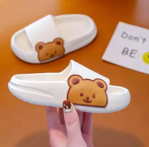 Summer Cute Light Weight Children’s Open Toe Slippers Home Cute Bear Kids Soft Bottom Non slip Thick Indoor Slippers