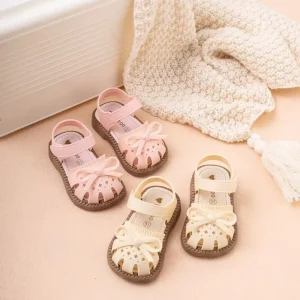 Summer Cute Princess Bow Girls Sandals Breathable Non-Slip Kids Shoes Toddler Comfortable Soft Soles Beach Sandals for Children