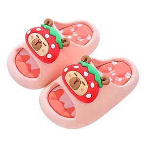 Summer Family Slippers for Boys Girls Non Slip Capybara Design Comfortable EVA & PVC Insole Soft Soled Bathing Sandals for Kids