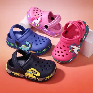 Summer Fashion Croc Shoes for Kids Soft Sole Breathable Dinosaur Sandals Beach Slippers for Older Boys and Girls