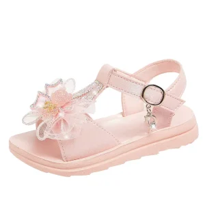 Summer Fashion Trend Princess Slide Sandals for Girls Children’s Shoes with Buckle Closure for Beach Wear