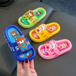 Summer Flip-flops for Boys and Girls Cartoon Cute Children’s Indoor Shoes Soft Sole Non-slip Kids Slip-On Slipper