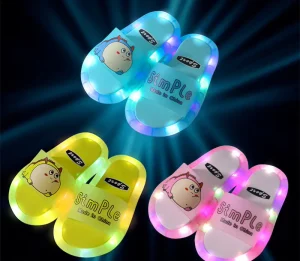 Summer Girls Boys Luminous Slippers Children Soft PVC Shoes Toddler Kids Home Sandals Comfortable Kids Led Slippers