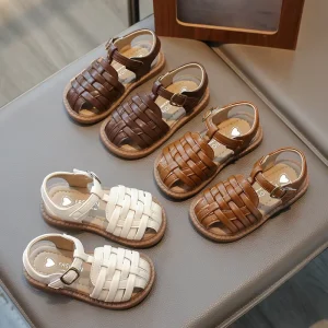 Summer Girl’s Sandals Baby Children’s Soft Bottom Versatile Anti slip Roman Beach Sandals