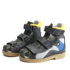 Summer High Top Orthopedic Sandals for Boys Kids Arch Ankle Support Closed Toe Microfiber Upper Breathable