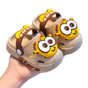 Summer Indoor & Beach Clogs for Kids Cute Cartoon-Design Non-Slip Soft-Soled Slippers for Boys & Girls Baby Sandals & Slippers