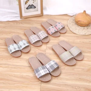 Summer Indoor Home Slippers for Women Couple Fashion PVC EVA Linen Platform Flops Anti-Slippery and Breathable
