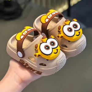 Summer Indoor and Beach Clogs for Kids Cute Cartoon Design Non Slip Soft Soled Slippers for Boys and Girls Baby Sandals and Slippers