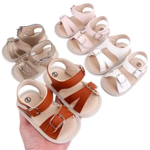 Summer Infant Sandals New Design Customization PU Leather Rubber Sole Anti Slip Easy to Wear 0 18 Months Baby Sandals Shoes