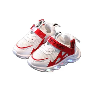 Summer Inspiring LED Light Casual Kids Shoes Flat Rubber Insole School Sports Sneakers for Boys & Girls Walking