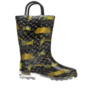 Summer Kid Children Middle PVC Rain Boots Safety With Handle Waterproof Lightweight