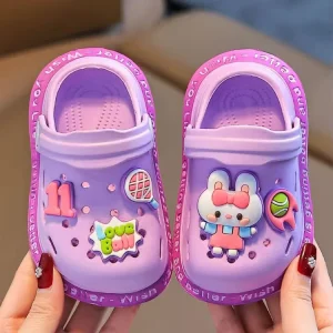 Summer Kids Beach Clogs Garden Sandals Mules Cartoon Baby Slippers Flat Cute Children’s Garden Shoes Plastic Waterproof