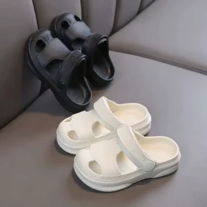 Summer Kids Croc Printed EVA Beach Sandals Slippers Boys’ Girls’ Casual Soft Non Slip Soles Slip On Closure