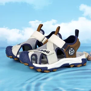 Summer Kids Hollow Shoes Shock Anti Slip Wear Resistant Outdoor Children Sandals