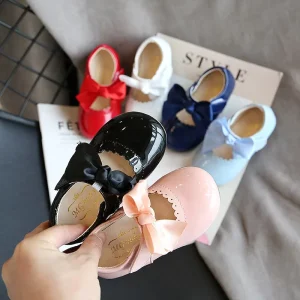 Summer Kids Shoes Fashion Leathers Sweet Children Sandals for Girls Toddler Baby Breathable PU Bow Shoes