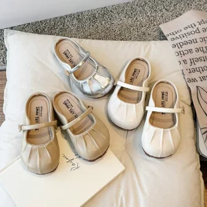 Summer Kids Slippers Children’s Princess Footwear Rubber Soft Flat Sole Wedding Shoes for Little Girls