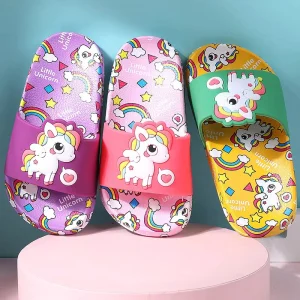Summer Lovely Cartoon Kids Slippers Cute Animals Print Casual Shoes Comfort Indoor Bathroom Anti-Slippery Slippers