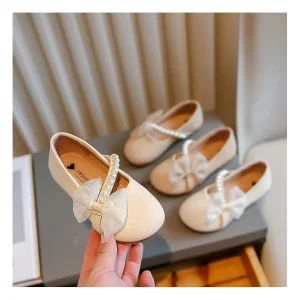 Summer New Arrival Baby Unisex Princess Dress Shoes Soft Leather Crib Shoes Flower Bow Custom Design Rubber Outsole for Dance