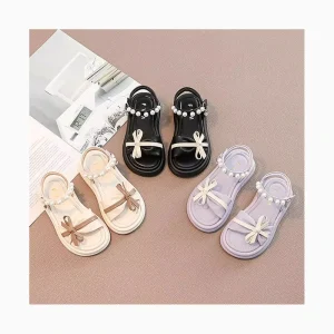 Summer New Arrival High Quality Soft Soled Baby Princess Dress Sandals Breathable Leather Toddler Crib Shoes with Bow for Girls