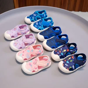 Summer New Baby Toddler Shoes 0 3 Years Old House Style Non slip Breathable Shock Absorbant Indoor Flat Sandals