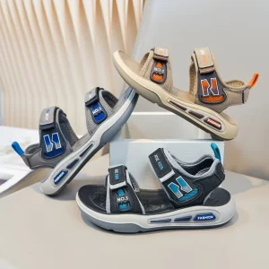 Summer New Children Sandals Sizes 26-37 for Older Kids Polyurethane-Sole Boys Beach Shoes Straps Space Sandals