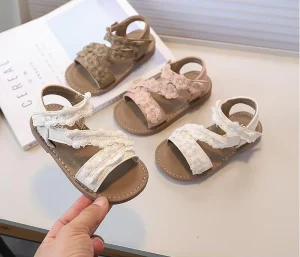 Summer New Children Sandals for Girls Breathable Outdoor Casual Walking Shoes With Slip on Closure Kids’ Comfortable Shoe