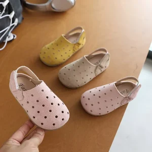 Summer New Girls Sandals Soft Sole Non-slip Toe Cave Shoes Baby Shoes Toddler Shoes Velcro Closure Solid Color