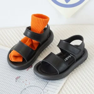 Summer New Korean Style Simple Fashion Sandals for Kids Slip On Soft Sole Beach Shoes for Boys Girls Casual Baby Beach