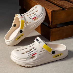 Summer New Slippers Classic Casual Breathable Hole Shoes EVA Soft Soled Garden Shoes Anti slip Trendy Toe Cap Sandals