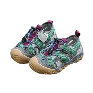 Summer New Style Children’s Stream Tracking Shoes Fashionable Hollow Out Outdoor Velcro Closure Ankle Closed Toe