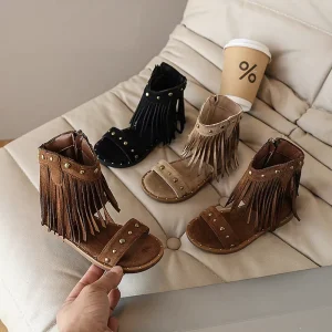 Summer New Style Girls’ Fashion Strap Roman Simia Wind Style Su Children’s Western Style Sandals