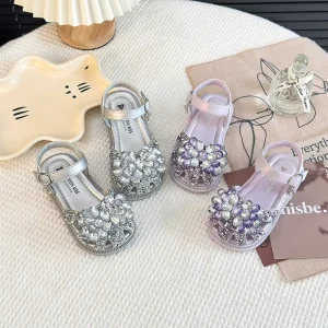 Summer New Style Sandals for Girls Fashion Baby Shoes Bow Bright Dance Princess Shoes