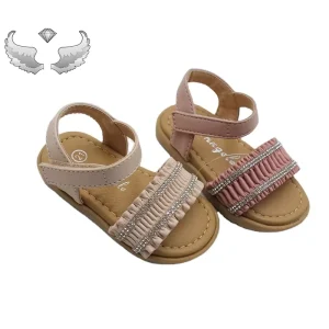 Summer Rhinestone Lightweight Non slip and Breathable Wear Resistant Baby Shoes Walking Toddler Shoes Girls Sandals